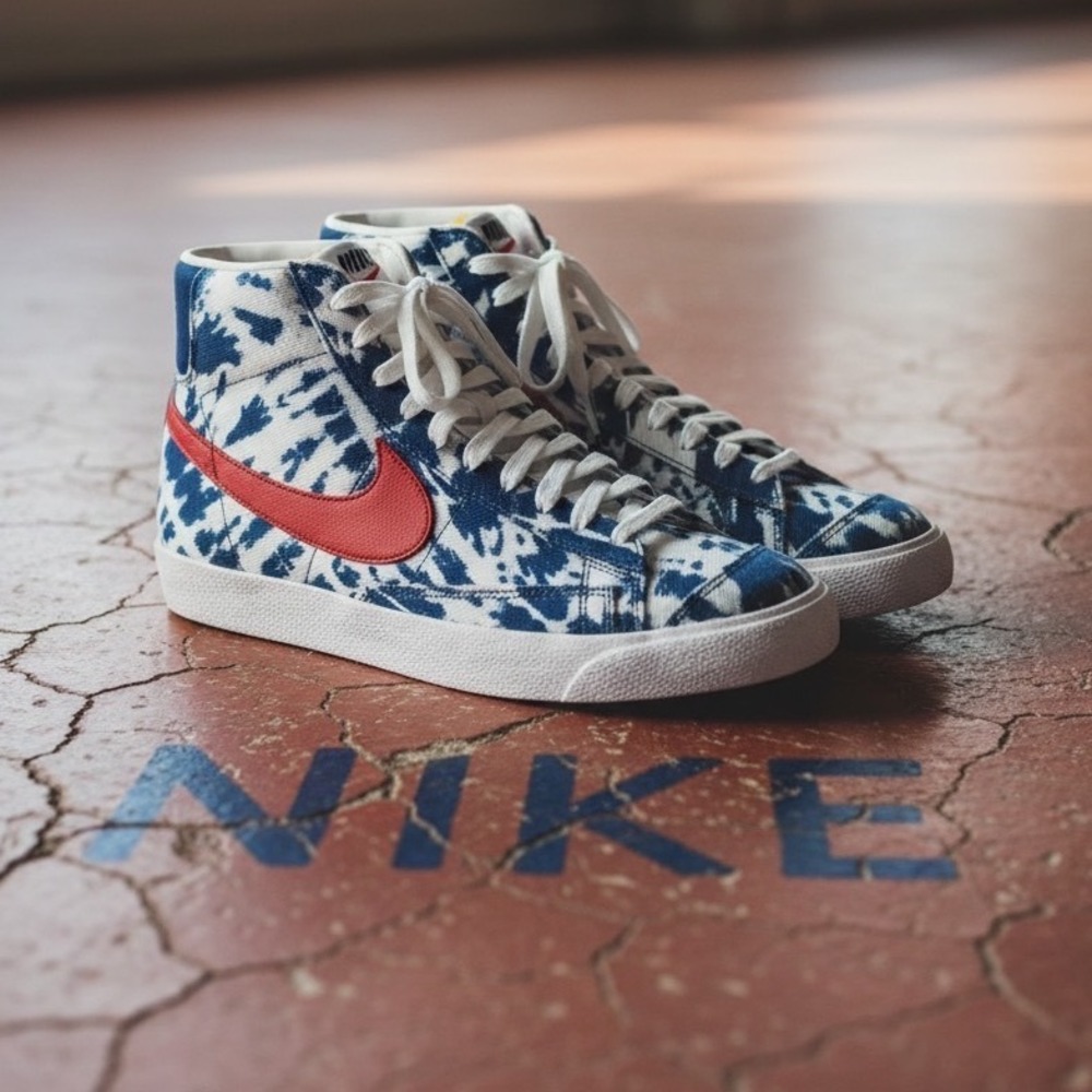 Nike Blazer Mid 77 Vintage Tie Dye Blue White Red CZ7874-600 Mens 11